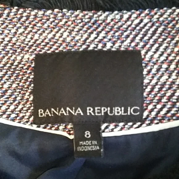 Banana Republic boucle tweed jacket with fringed trim, VGUC - Picture 3 of 11